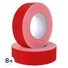 마다꾸미 컬러 폭 넓은 면 청테이프 8cm x 20m, 08 레드, 8개