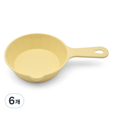 리빙메이트 유아용 PP 파스텔 손잡이 앞접시, 바닐라, 6개
