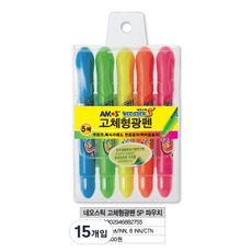 AMOS 阿摩司 Neo Stick固體螢光筆, 混色, 15入