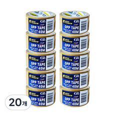 GUARDMAN OPP 紙箱膠帶 米白色 40m x 48mm, 透明, 20個