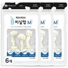 네츄럴랩 강아지 치카치카 치실껌 M 3p, 우유, 45g, 6개