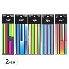 POPO FANCY 高級半透明描圖紙 Jefit 自黏便條紙 5款 x 20張 套組, 彩色線條套組, 2套