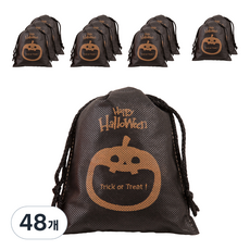 봄91 BOM 해피 할로윈 부직포백 15 x 18 cm, 블랙, 48개