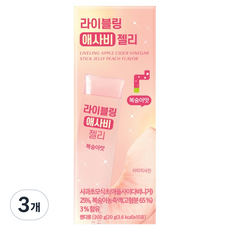 라이블링 애사비 젤리 스틱 복숭아맛 애플사이다비니거, 200g, 3개