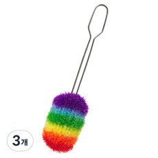 프로그 스텐 손잡이 무지개 병솔, 3개