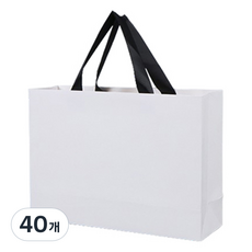 마켓감성 와이드 무지 쇼핑백 소, 화이트, 40개