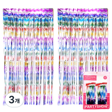 파티쇼 파티장식 은박 수술커튼 2p, 레인보우, 3개
