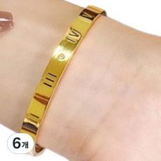 퍼스트리버 심플한 패션팔찌 골드 4mm, 6개