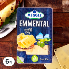 메글레 에멘탈 슬라이스 치즈, 25g, 5개입, 6개