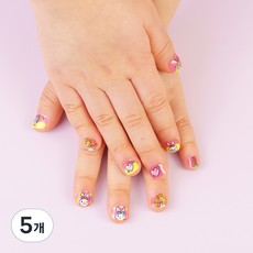 Bong Bong Friends Nail Friends Bong Bong 3~7歲兒童用黏貼式美甲, 愛心兔子, 5個