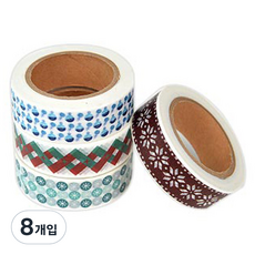 Bluemato 紙膠帶 聖誕A 15mm x 10m, 隨機出貨, 8入