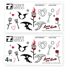 인스턴트타투 러브오어헤이트, 4개, 혼합색상