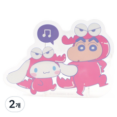 三麗鷗 大耳狗喜拿 蠟筆小新 壓克力筆筒, 2個, 巧克比