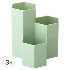 코레시스 수납함 연필꽂이 책상 오거나이저, 그린, 3개