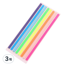 溫馨商店 底線螢光筆 長版索引貼紙 霓虹8色, 3個, 1入