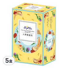 High Tea 伂橙 漢方茶 人蔘黃耆茶, 8包, 4g, 5盒 - 溫和滋補，增強體力