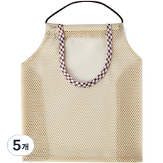 DAILYSHARE 多用途蔬菜水果收納網袋, 米色, 5個