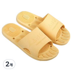 CUSSO 舒適簡約指壓拖鞋 A-1 230mm, 黃色, 2個