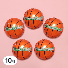 Party09 籃球造型印刷鋁箔氣球, 10個, 混合顏色