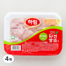 자연실록 하림 무항생제 인증 한입 닭가슴살 (냉장), 400g, 4개
