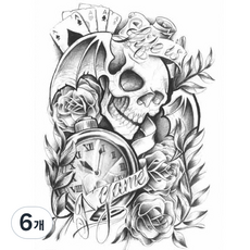 PARTY COSTUME 紋身貼紙 JT015 140 x 200 mm, 單一顏色, 6個