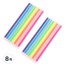 溫馨商店 底線螢光筆 長版索引貼紙 霓虹8色, 8個, 1入