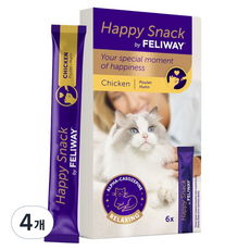 펠리웨이 고양이 해피스낵 영양제 6p, 4개, 90g, 스트레스완화/안정/집중력관리