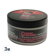 Mea Natura 紅石榴彈力護色髮膜, 歐盟DIO有機成份認證, 100%希臘原裝進口, 敏弱頭皮適用, 染髮髮質適用, 250ml, 3罐