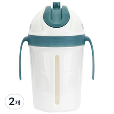 아이듀오 유아용 듀얼 빨대컵, 민트, 2개, 300ml
