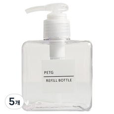 더자카 모던 심플 사각 디스펜서 250ml, 투명, 5개