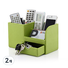 多功能收納桌上整理架, 綠色, 2個