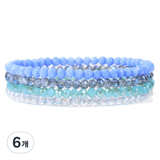 홈셀 요가 명상 탄성 팔찌 스카이블루 18cm, 6개