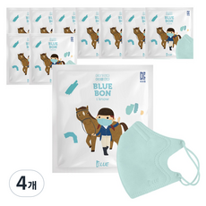블루본 아이노우 새부리형 컬러마스크 소형, 10매, 4개, 민트