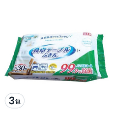 Life-do 去汙除菌濕紙巾系列 餐桌去汙濕紙巾 綠色 200g, 30張, 3包