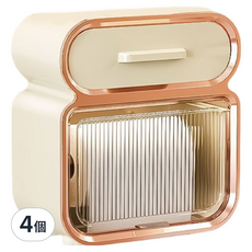 小麥購物 奶油風壁掛面紙盒 C631 大 413g, 奶油白, 4個