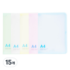 ECO Chungwoon PP 新彩色拉鍊文件夾 A4, 隨機出貨, 15個