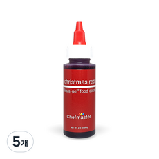셰프마스터 리쿠아젤 식용색소 크리스마스 레드, 65g, 5개