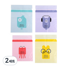 Wonine 黏貼式多用途垃圾袋 1L 黃色 15入 + 粉紅色 15入 + 綠色 15入 + 紫色 15入 套組, 2套