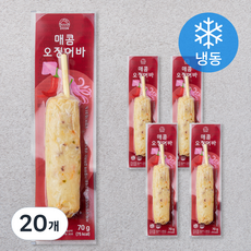 장우손부산어묵 매콤 오징어바 (냉동), 70g, 20개