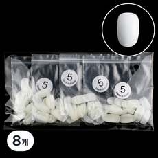 Lvia 短橢圓迷你美甲片 5號 50p, 自然色, 8個