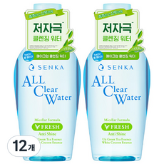 센카 올 클리어 미셀라 포뮬러 프레시 N 클렌징 워터, 230ml, 12개