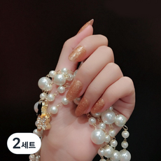 ELP Korea ECO美甲貼 QB414, 閃光焦糖, 2組