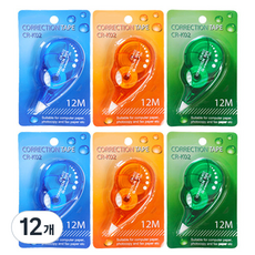 다다 가성비 베이직 수정테이프 12m, 랜덤 발송, 12개