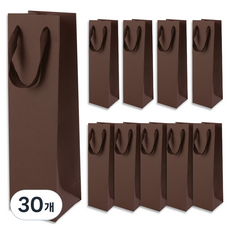 골든래빗 와인C 컬러 와인 종이백 9 x 28 x 8 cm, 브라운, 30개