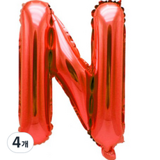 Pang Party 字母氣球 N 40cm, 紅色, 4個