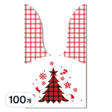 Inp 聖誕包袱巾禮物袋 中 / 13.5 x 22.5 cm, 100個, 格紋樹