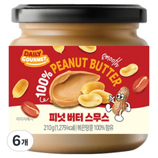데일리고메 피넛버터 스무스, 210g, 6개