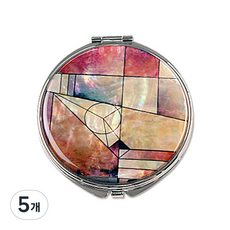 螺鈿漆器貝殼圓形手拿鏡, 拼布2, 5個