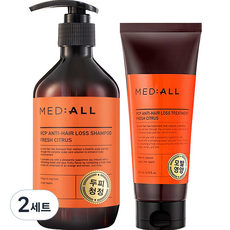 메디올 알시피 안티로스 탈모완화 시트러스 샴푸 300ml + 트리트먼트 200ml 세트, 2세트