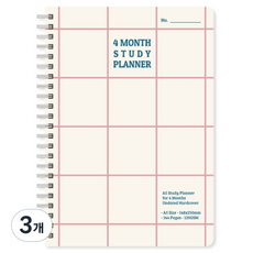 모노라이크 체커스 4개월 스터디 플래너, 06REDLINE, 3개